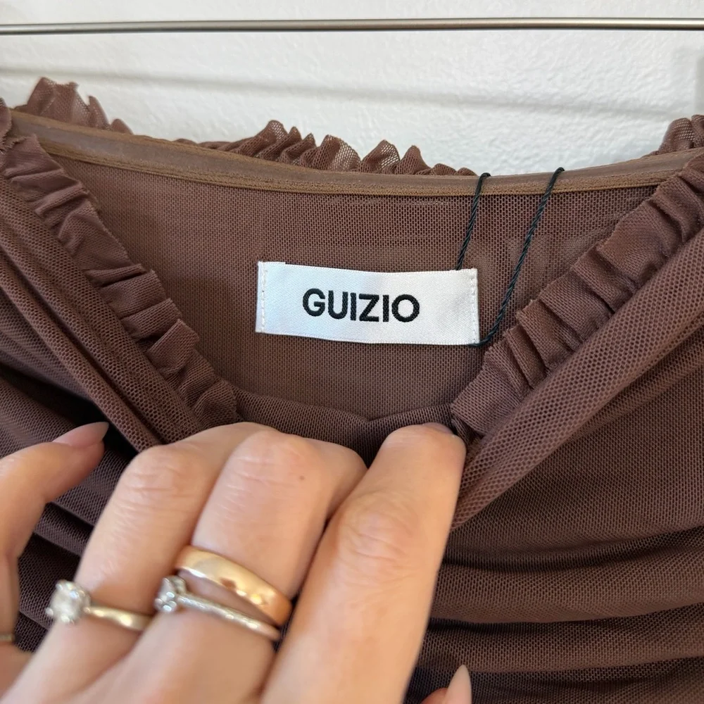 GUIZIO Lyla Twist Dress in Brown - Picture 4 of 8